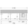 Double carport with shed (6m x 7.7m), 44mm