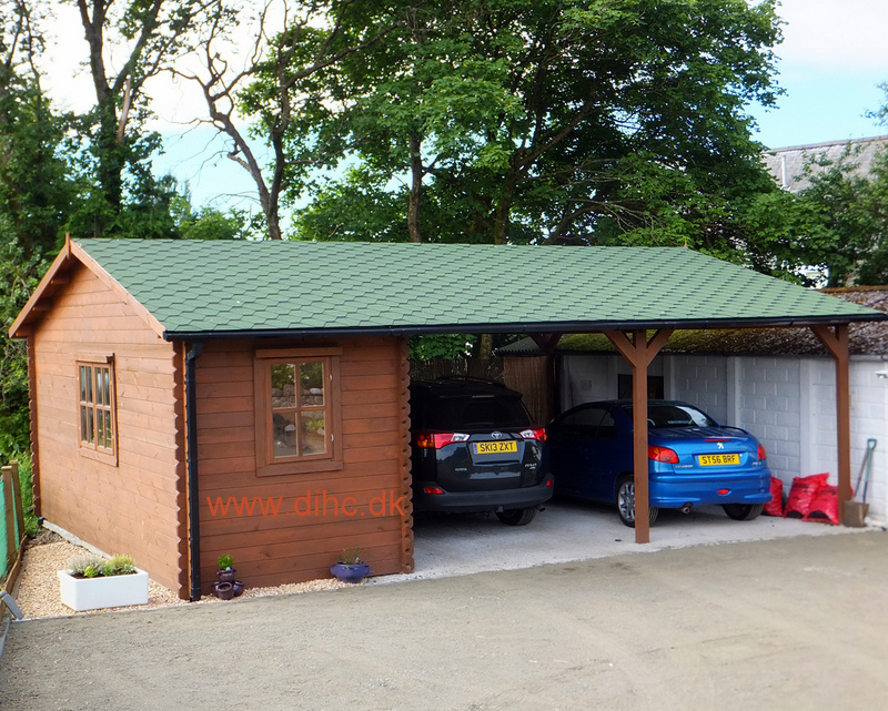 Double carport with shed (6m x 7.5m), 44mm
