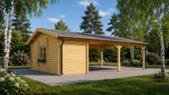 Double carport with shed (5.95m x 7.7m) 44mm