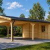 Double carport with shed (5.95m x 7.7m) 44mm