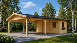 Double carport with shed (5.95m x 7.7m) 44mm