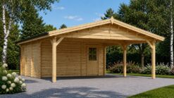 Double carport with shed (5.95m x 7.7m) 44mm