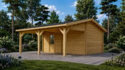 Compact garage with carport (7m x 6m), 44mm