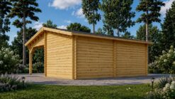 Compact garage with carport (7m x 6m), 44mm