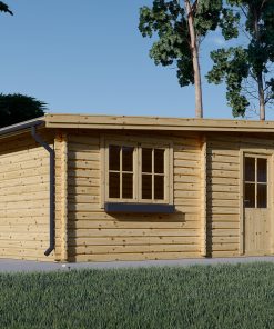 Modern wooden garage (4m x 6m), 44mm