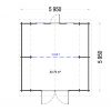 Exclusive design garage Texas (6m x 6m), 44mm - floor plan