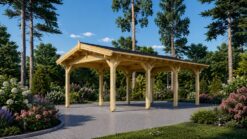 Wooden Carport 18 m² (3m x 6m)