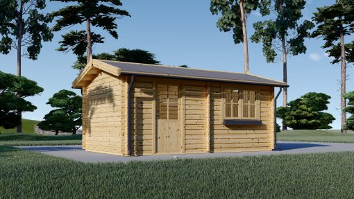 Wooden garage (3.60m x 5.35m), 44mm