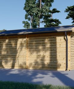 Wooden garage (4m x 5.95m), 44mm