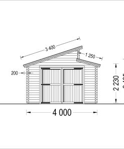 Single garage Twin (4m x 6m), 44mm