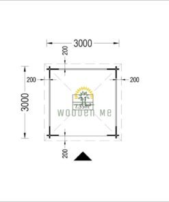 Gazebo Tonnelle 3m x 3m, 44 mm