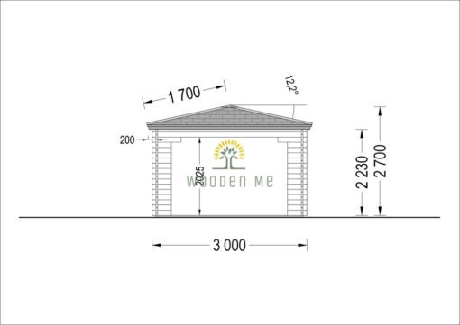 Gazebo Tonnelle 3m x 3m, 44 mm