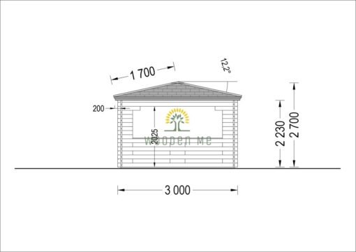 Gazebo Tonnelle 3m x 3m, 44 mm