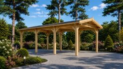 Wooden Carport 18 m² (3m x 6m)