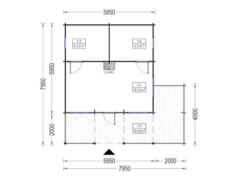 Wooden summerhouse Angers 36 m² + 14m² loft