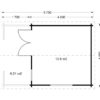 Wooden house Shanon (4m x 4m) + terrace - Floor plan