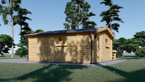 Wooden summerhouse Alto 31 m² (6m x 6.7m) + 8 m² terrace, 44mm