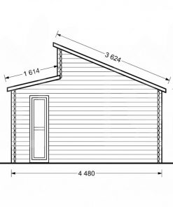 Wooden cabin ALABAMA (4.5m x 4.5m), - Side