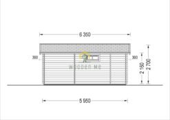 Wooden summerhouse Alto 31 m² (6m x 6.7m) + 8 m² terrace, 44mm