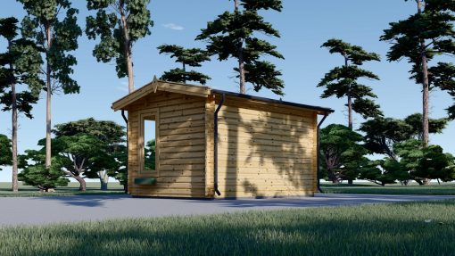 Wooden cabin POOLHOUSE (4m x 3m), 44mm