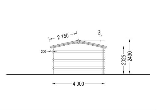 Wooden cabin Dreux (16 m²), 44mm