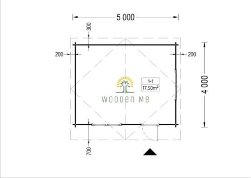 Wooden cabin Dreux (20 m²), 44mm