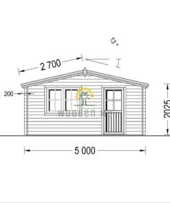 Wooden cabin Dreux (20 m²), 44mm