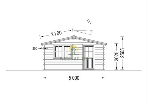 Wooden cabin Dreux (20 m²), 44mm