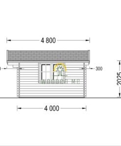 Wooden cabin Dreux (20 m²), 44mm