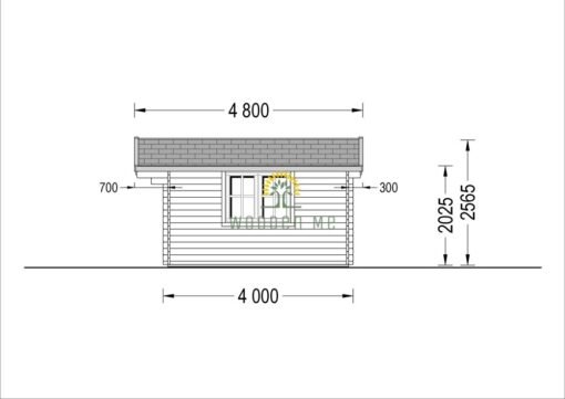 Wooden cabin Dreux (20 m²), 44mm