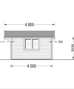 Wooden cabin Dreux (20 m²), 44mm