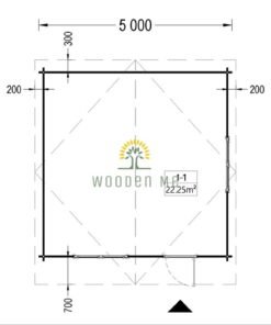 Wooden cabin Dreux (25 m²), 44mm