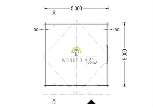 Wooden cabin Dreux (25 m²), 44mm