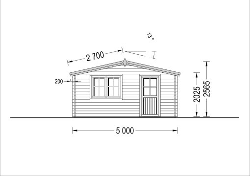 Wooden cabin Dreux (25 m²), 44mm