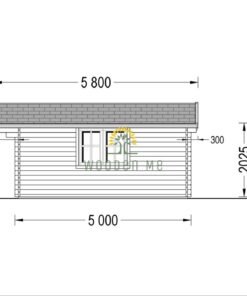 Wooden cabin Dreux (25 m²), 44mm