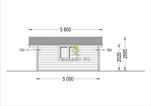 Wooden cabin Dreux (25 m²), 44mm