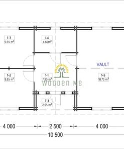 Wooden summerhouse Fill 60 m²_44+44 mm