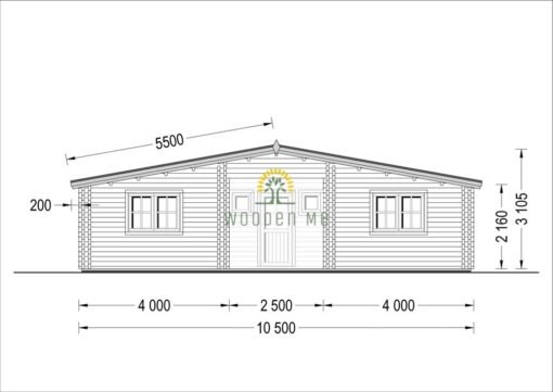 Wooden summerhouse Fill 60 m²_44+44 mm