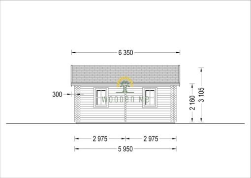 Wooden summerhouse Fill 60 m²_44+44 mm