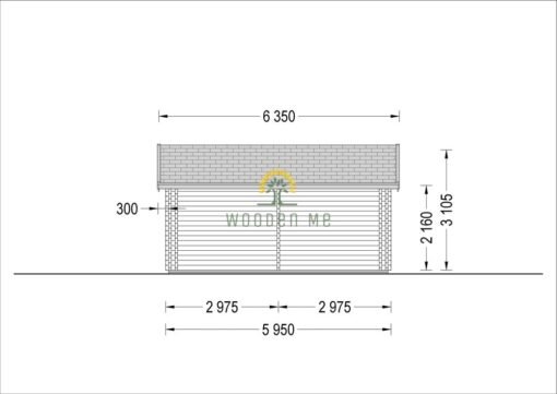 Wooden summerhouse Fill 60 m²_44+44 mm