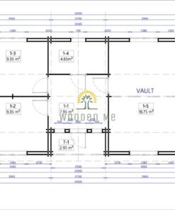 Wooden summerhouse Fill 60 m²_44+44 mm