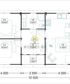 Wooden summerhouse Fill 60 m²_44 mm