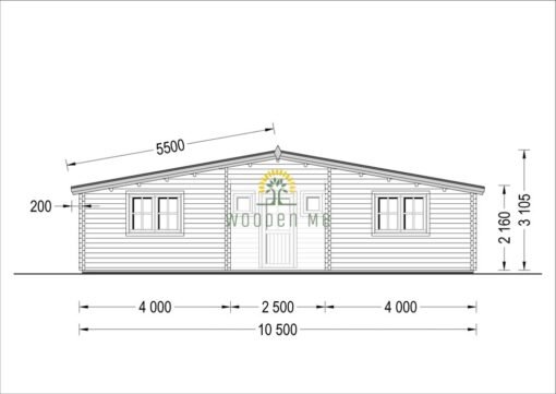 Wooden summerhouse Fill 60 m²_44 mm