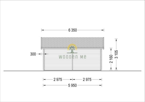 Wooden summerhouse Fill 60 m²_44 mm