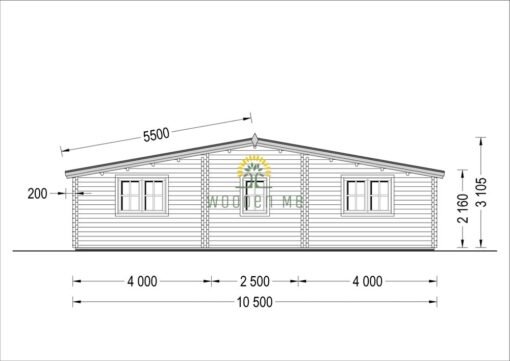 Wooden summerhouse Fill 60 m²_44 mm