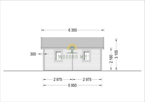 Wooden summerhouse Fill 60 m²_44 mm