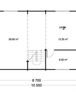Wooden summerhouse Langon (6m x 8.7m) - floor plan II