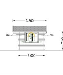 Wooden cabin Lille (12 m²), 34 mm