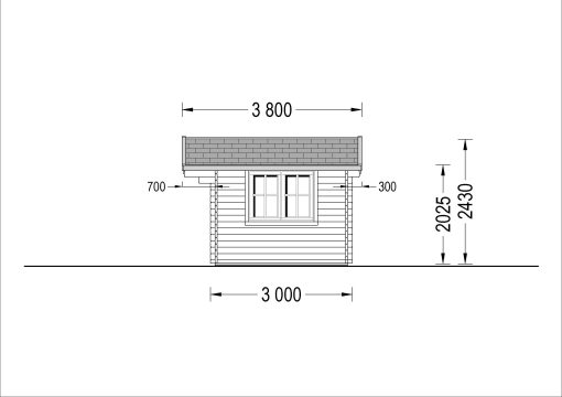 Wooden cabin Lille (12 m²), 34 mm
