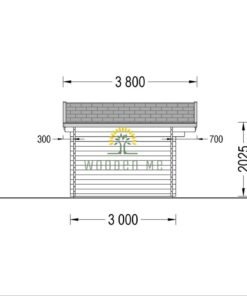 Wooden cabin Lille (12 m²), 34 mm